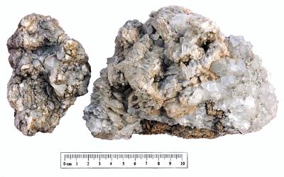 Calcite and Quartz, Nantiera. (CWO) Bill Bagley Rocks and Minerals